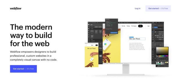 No code platform: Webflow website