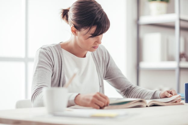 Woman reading a book