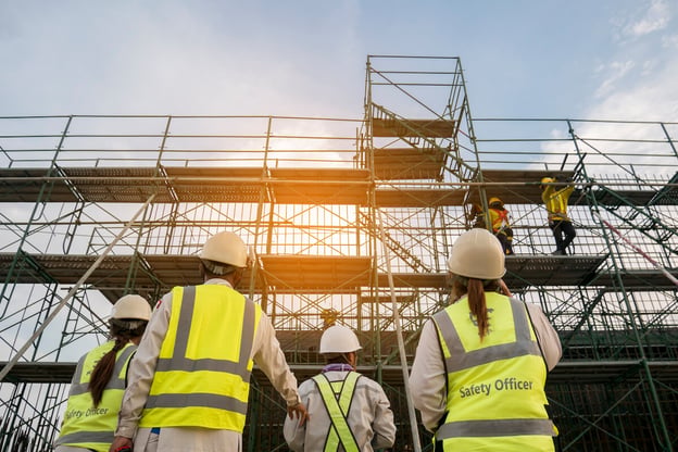 Safety officers inspecting a construction site