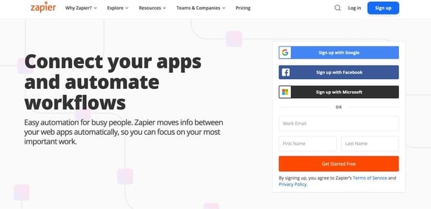 Zapier website