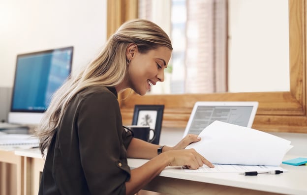 Employee relationship management: entrepreneur reading some documents