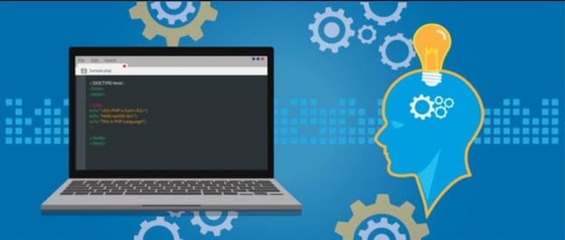 Low-code automation: codes in a laptop