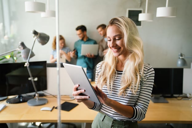 Employee using a tablet