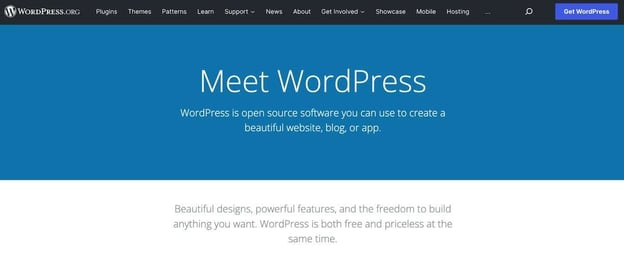Open source low code platform: Wordpress
