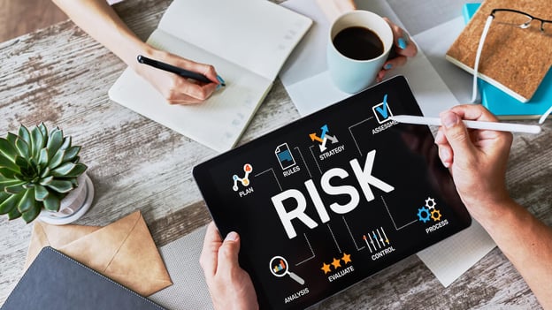 Team working on risk management solutions