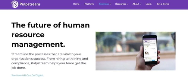 Outsourcing HR functions: Pulpstream website