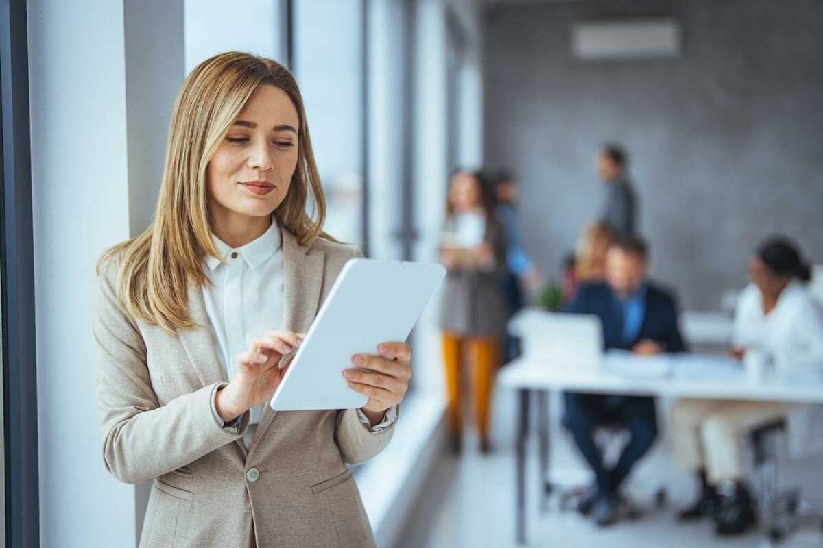 Leave of absence automation: entrepreneur using a tablet