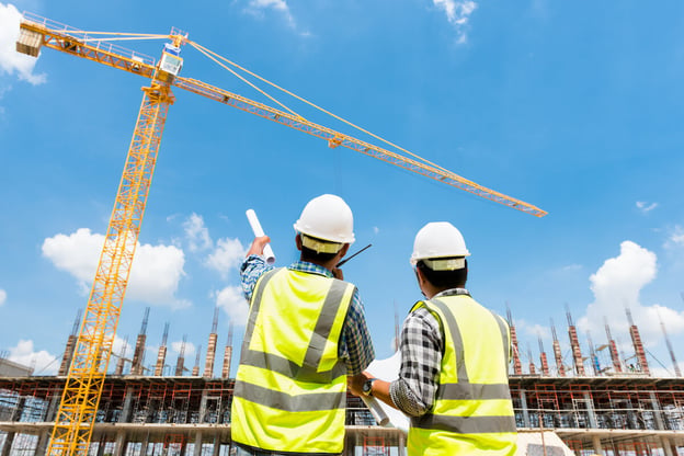 Engineers managing a construction site