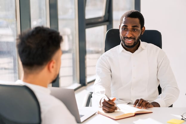 Does FMLA pay you: entrepreneur interviewing an applicant