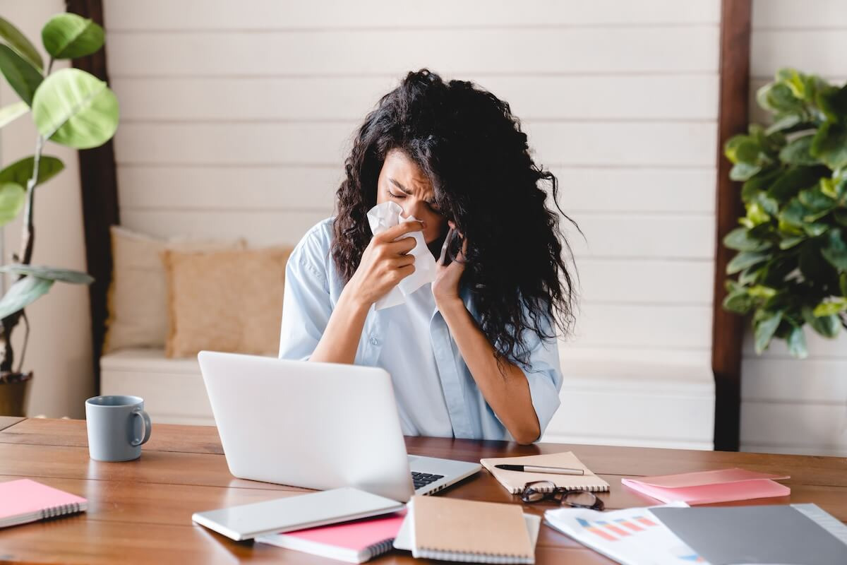 FMLA Nebraska: sick entrepreneur talking on the phone